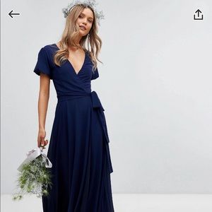 TFNC Wrap Maxi Bridesmaid Dress